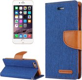 GOOSPERY CANVAS DAGBOEK voor iPhone 6 Plus & 6s Plus canvas textuur horizontale flip lederen tas met kaartsleuven & portemonnee en houder (donkerblauw)