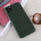 Voor iPhone 11 Pro Max koolstofvezel textuur PP beschermhoes (groen)