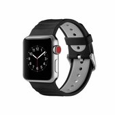 Concavo Convex siliconen horlogeband voor Apple Watch Series 3 & 2 & 1 38 mm (zwart grijs)