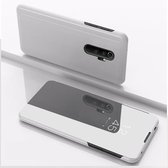 Voor Geschikt voor Xiaomi Redmi Note 8 Pro Plating Mirror Horizontaal flip-leer met beugelholster (zilver)