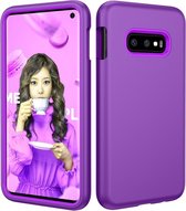 Effen kleur TPU + pc beschermend hoesje voor Galaxy S10 E (paars)