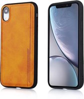 Voor iPhone XR Diaobaolee schokbestendig PU + TPU beschermhoes (geel)