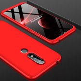 GKK Three Stage Splicing Full Coverage PC Case voor Nokia X6 (2018) / 6.1 Plus (Rood)