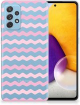 GSM Hoesje Geschikt voor Samsung Galaxy A72 Bumper Hoesje Waves Roze