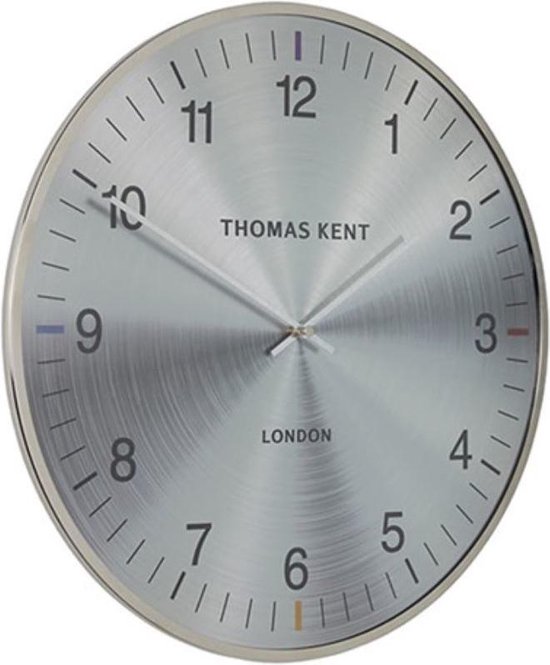 Thomas Kent - Grote wandklok rond Oyster L - 65cm - Zilvergrijs