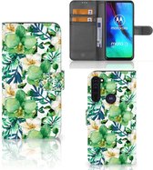 Bookcase Motorola Moto G Pro GSM Hoesje Orchidee Groen