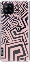 Casetastic Samsung Galaxy A42 (2020) 5G Hoesje - Softcover Hoesje met Design - Abstract Pink Wave Print