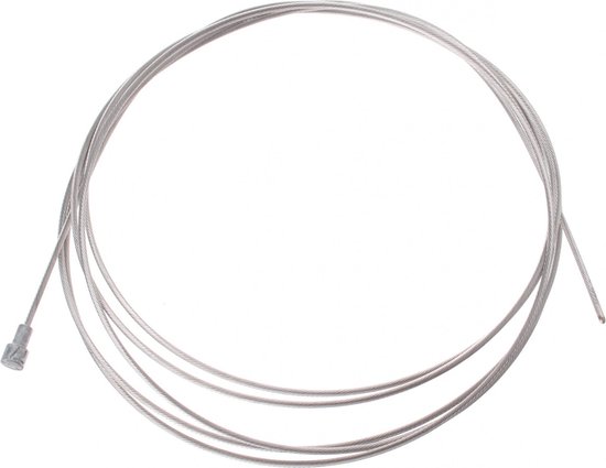 Een zilverkleurige binnkabel, opgerold in een cirkel.