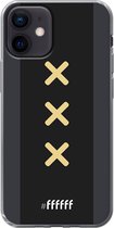 6F hoesje - geschikt voor iPhone 12 Mini -  Transparant TPU Case - Ajax Europees Uitshirt 2020-2021 #ffffff
