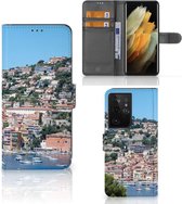 GSM Hoesje Geschikt voor Samsung Galaxy S21 Ultra Wallet Book Case Frankrijk