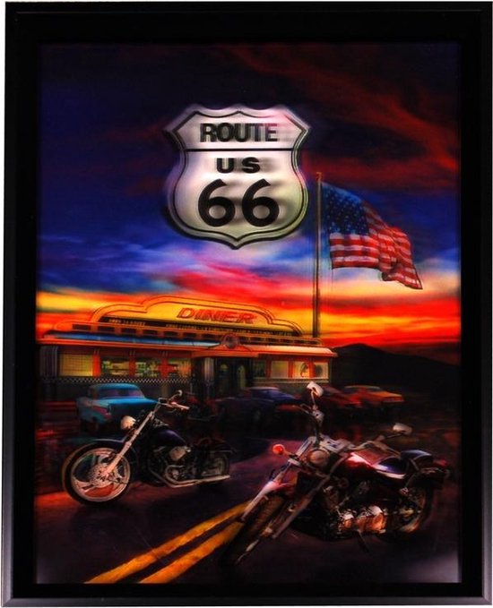 3d schilderij Motoren Route 66