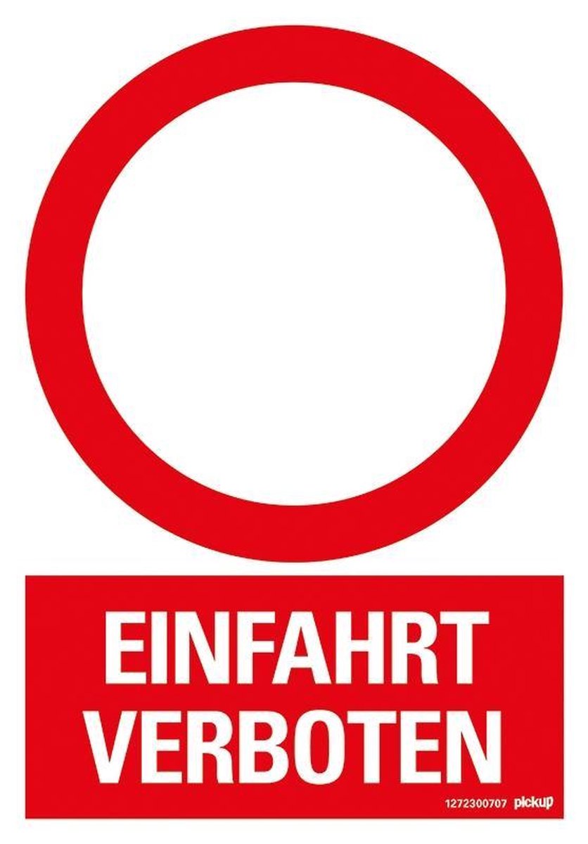 Pickup kunststoff Schild 23x33 cm EINFAHRT VERBOTEN