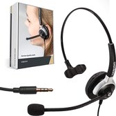 headset met microfoon - Headset met 3,5 mm jack appropriate for, MacBook, Smartphone, Speedphone, Notebook, PC, Laptop - Hoofdtelefoon & Microfoon ontmoette reservekussen - 60 g licht