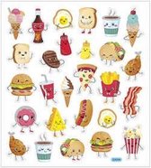 Stickers, vel 15x16,5 cm,  27 stuk, , fast food, 1vel