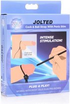 Jolted Cock & Ball Strap with Penis Stim - Black - Electric Stim Device