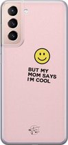 Samsung Galaxy S21 Plus siliconen hoesje - I'm cool quote - Soft Case Telefoonhoesje - Roze - Tekst