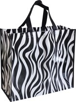 10x Big Shopper Zebra - 45 x 40 x 20cm - Extra sterke Shopper tas - Boodschappentas