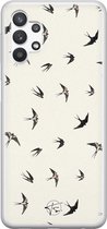 Samsung Galaxy A32 5G siliconen hoesje - Vogels / Birds - Soft Case Telefoonhoesje - Beige - Print