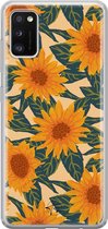 Samsung Galaxy A41 siliconen hoesje - Zonnebloemen - Soft Case Telefoonhoesje - Geel - Bloemen