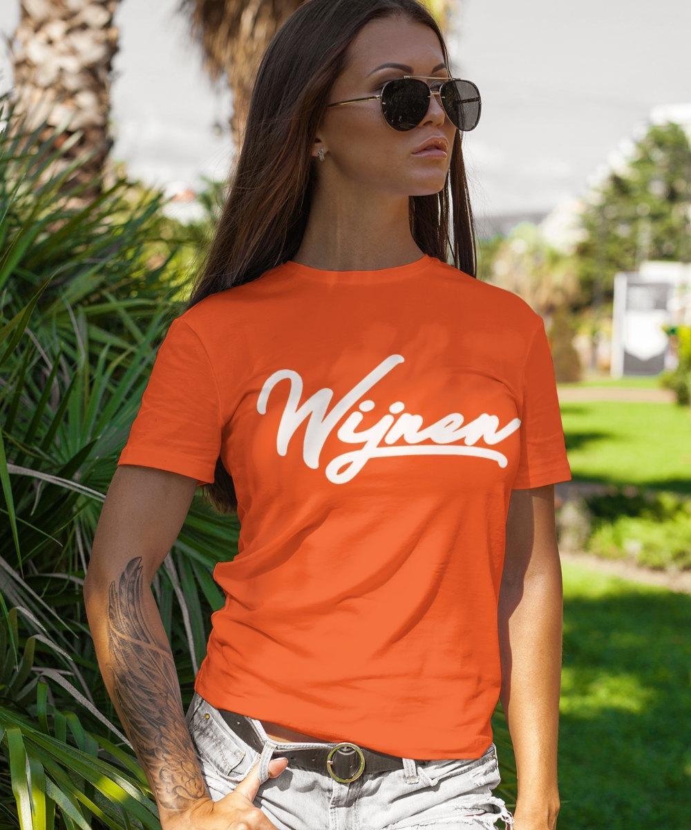 EK WK & Koningsdag T-Shirt Wijnen (DAMES - MAAT S) Oranje Kleding Feestkleding