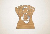 Wanddecoratie - Hond - Rottweiler 10 - S - 54x45cm - Eiken - muurdecoratie - Line Art
