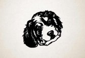 Wanddecoratie - Hond - Bernedoodle 1 - XS - 25x27cm - Zwart - muurdecoratie - Line Art