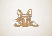 Wanddecoratie - Hond - Duitse Herder 5 - M - 60x82cm - Eiken - muurdecoratie - Line Art