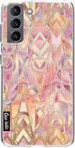 Casetastic Samsung Galaxy S21 4G/5G Hoesje - Softcover Hoesje met Design - Coral and Amethyst Art Print