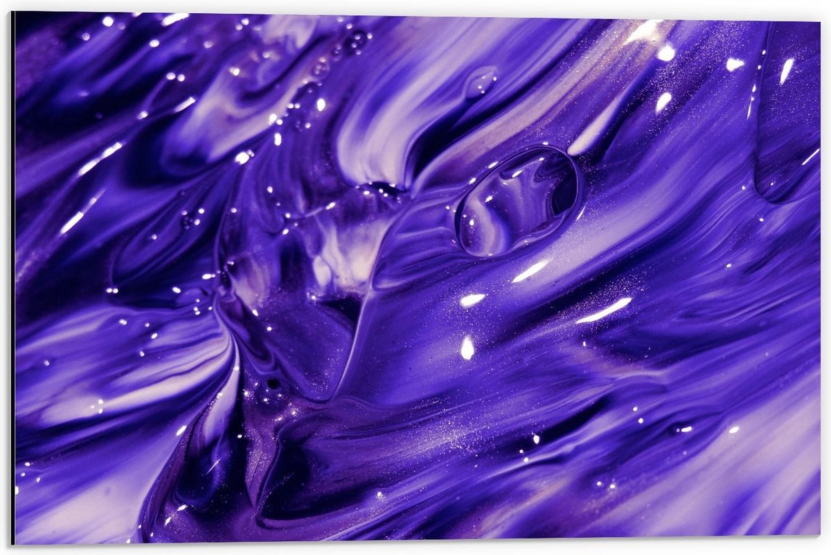 Dibond - Paarse Verf - 60x40cm Foto op Aluminium (Wanddecoratie van metaal)