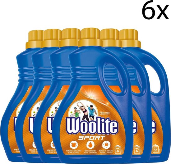 Woolite Sport Wasmiddel met Fiber Flex Technology - 1,9 L x6
