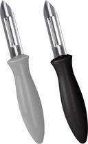 Metaltex Aardappelschillers 16 Cm Grijs/zwart 2 Stuks