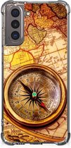 Telefoon Hoesje Samsung Galaxy S21 Hoesje met transparante rand Kompas