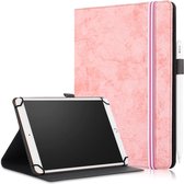 Voor 9-11 inch Marmeren Doek Textuur Horizontale Flip Universele Tablet PC Leren Case met Pen Slot & Houder (Roze)