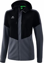 Erima Squad Trainingsjack Met Capuchon Dames - Zwart / Slate Grey | Maat: 44