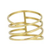 My Bendel Goudkleurige wrap ring met open design - Kies van deze ring altijd een maat groter dan je standaard maat! - Met luxe cadeauverpakking