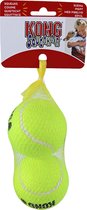 Kong hond Squeakair met piep large, net à 2 tennisballen. (Ø 7,5 cm)
