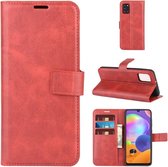 Voor Samsung Galaxy A31 Retro Kalfspatroon Gesp Horizontale Flip Leren Case met Houder & Kaartsleuven & Portemonnee (Rood)