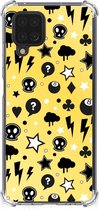 Case Geschikt voor Samsung Galaxy A12 GSM Hoesje met doorzichtige rand Punk Yellow