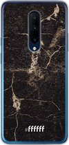 OnePlus 7 Pro Hoesje Transparant TPU Case - Dark Golden Marble #ffffff