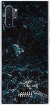 Samsung Galaxy Note 10 Plus Hoesje Transparant TPU Case - Dark Blue Marble #ffffff