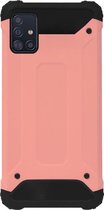 WLONS Rubber Bumper Case Hoesje voor Samsung Galaxy A51 - Goud Rose