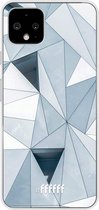 Google Pixel 4 Hoesje Transparant TPU Case - Mirrored Polygon #ffffff