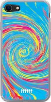 6F hoesje - geschikt voor iPhone SE (2020) - Transparant TPU Case - Swirl Tie Dye #ffffff