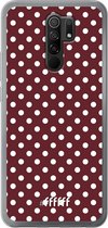 Xiaomi Redmi 9 Hoesje Transparant TPU Case - Burgundy Dots #ffffff