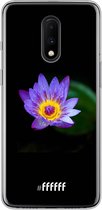 OnePlus 7 Hoesje Transparant TPU Case - Purple Flower in the Dark #ffffff