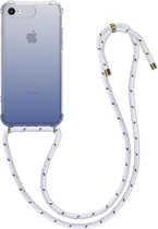 kwmobile telefoonhoesje voor Apple iPhone 7 / 8 / SE (2020) - Hoesje met koord in lichtblauw / transparant - Back cover voor smartphone