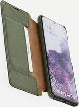 Minim Samsung Galaxy S20 Hoesje Echt Leer Book Case Groen