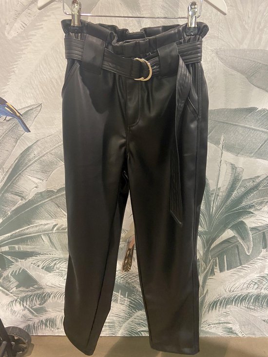 beige leatherlook broek