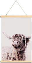 JUNIQE - Posterhanger Highland Cattle Frida Crème -40x60 /Bruin &