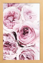 JUNIQE - Poster in houten lijst Roze rozen foto -20x30 /Roze